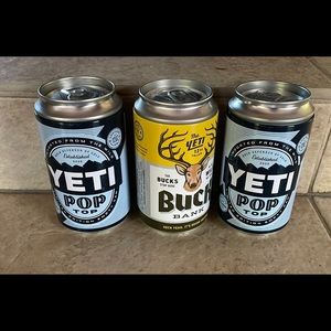 3 yeti pop top & Buck Bank cans